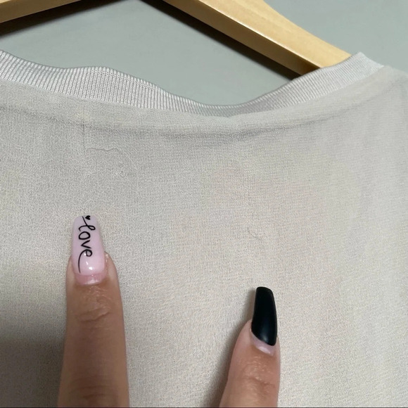 NWT! Zara Woman Sz  L Neutral Long Sleeve Blouse Top - Picture 7 of 14